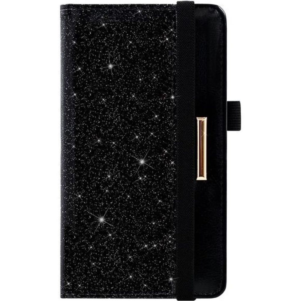 Checkbook Cover for Women & Men Glitter Black